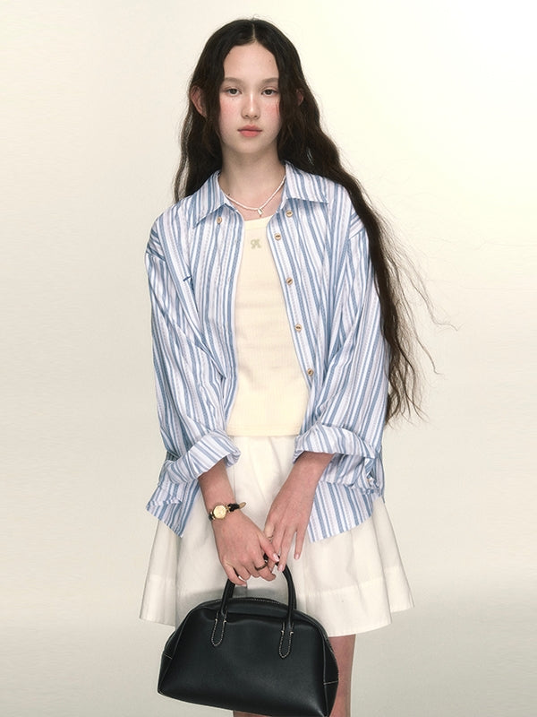 Stripe Refreshing Oversize Shirt