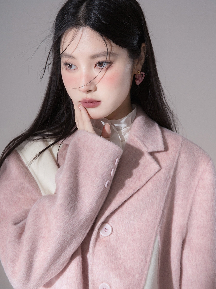 Bi-Color Nichi Oversize Unique Wool Coat