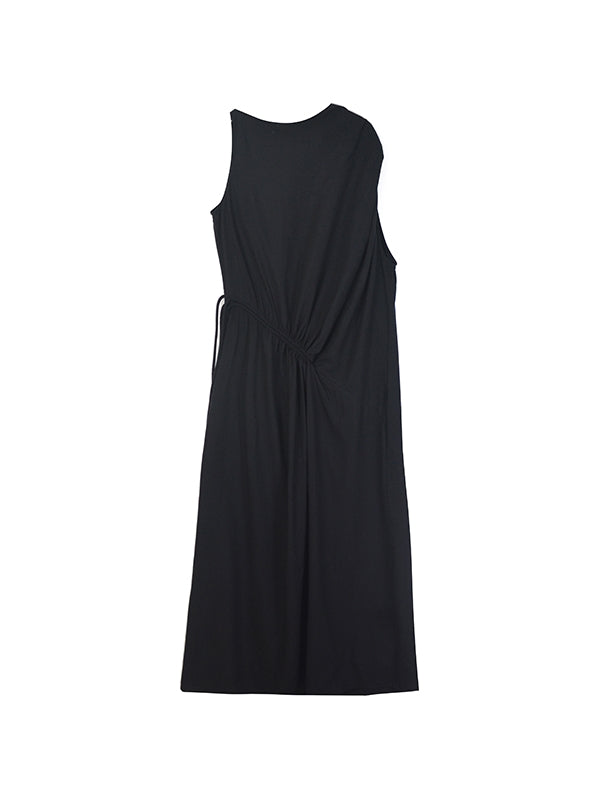 Sleeveless Elegant Asymmetry Nichi Long-One-Piece