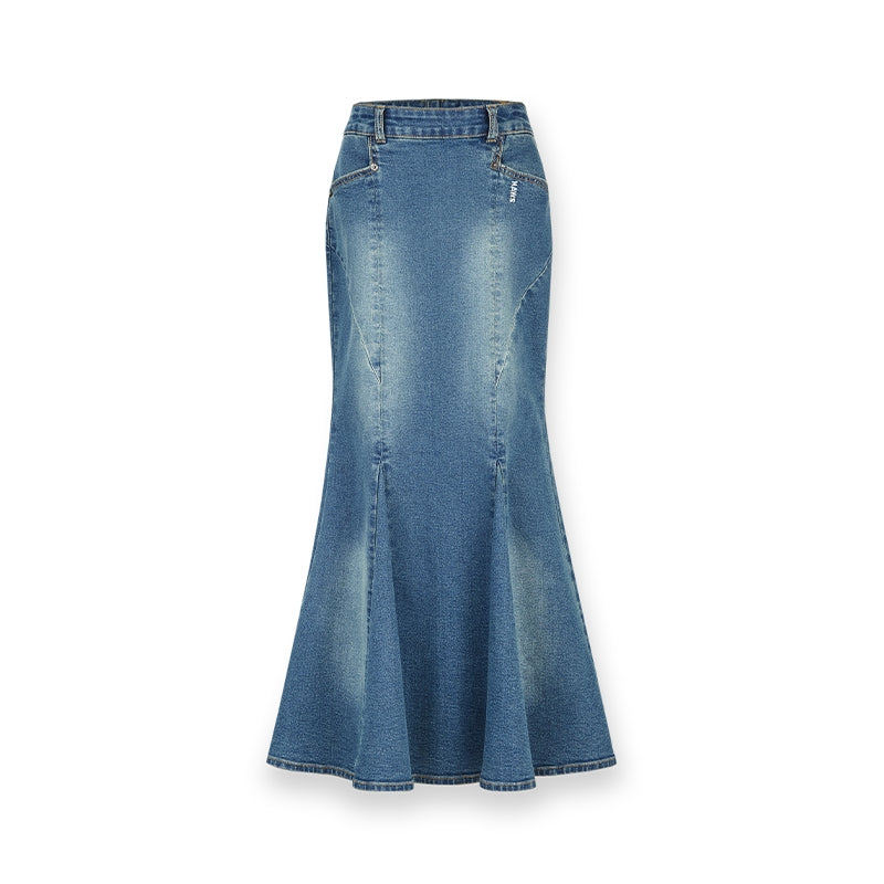 Denim Elegant Casual Curve Mermaid-Skirt