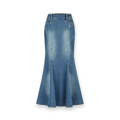 Denim Elegant Casual Curve Mermaid-Skirt