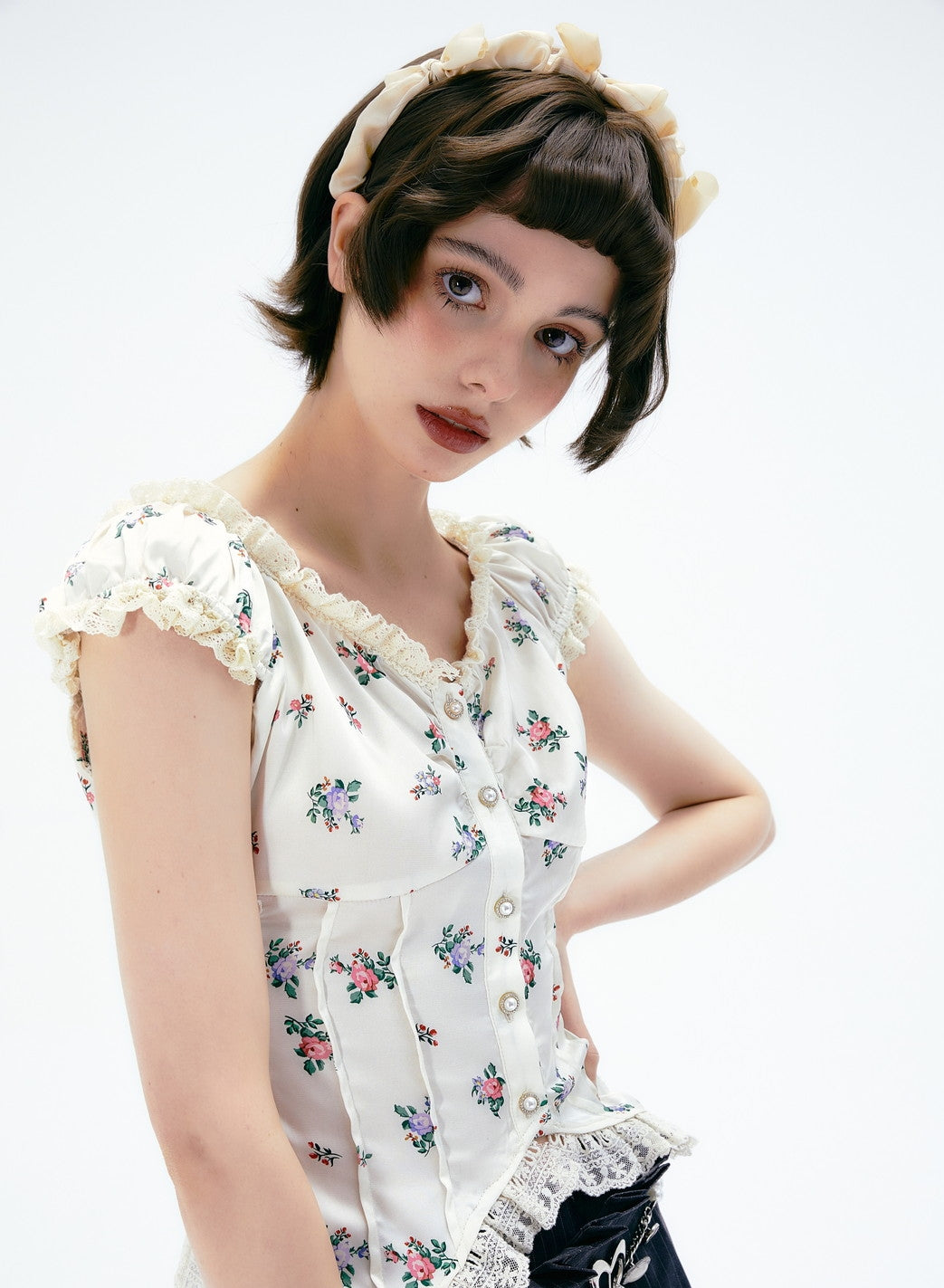 Lace Frill Flower Girly Blouse