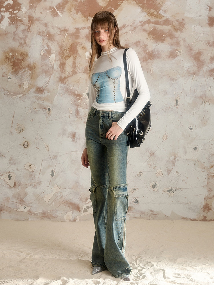 Denim Nichi Faded Vintage Flare-Pants – ARCANA ARCHIVE