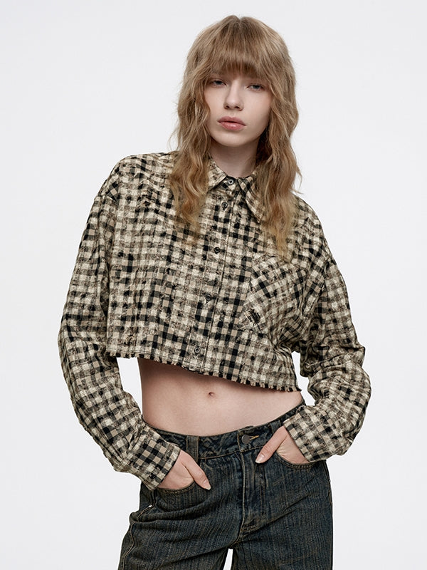 Checked Cropped Nichi Casual Chic Shirt