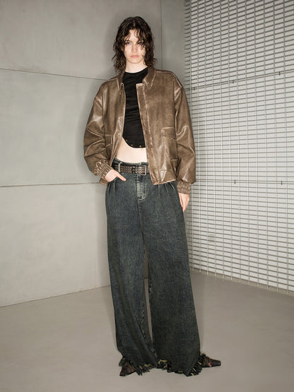 Denim Cut-Off Tassel Casual Wide-Pants