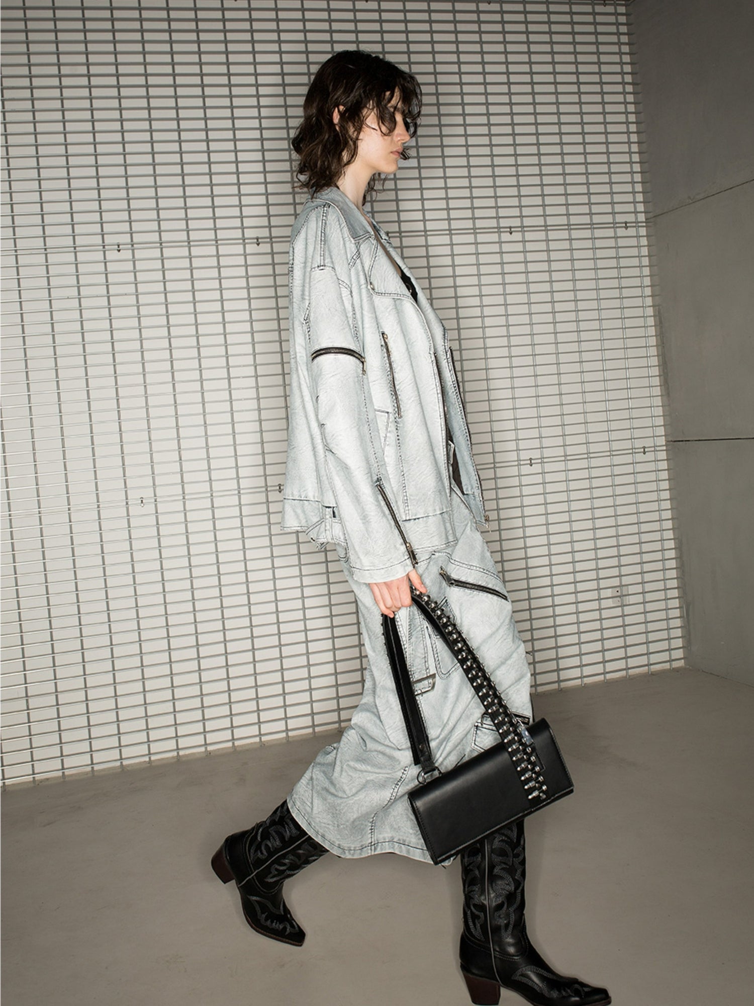 Nichi-Zip Oversize Handsome Jacket&amp;Long-Skirt