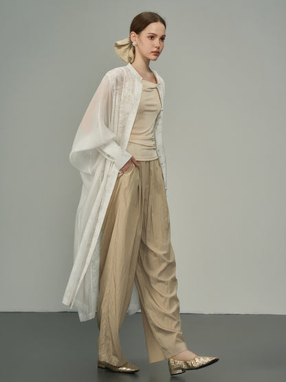 Wide-Leg Natural Loose Summer Pants