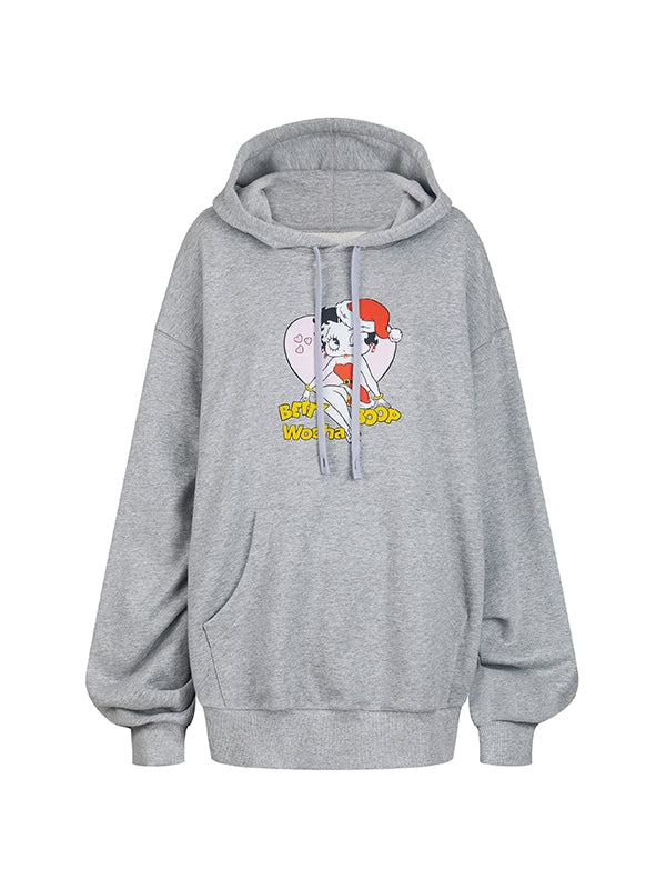 Betty übergroße Schweiß Hoodie süße Retro Girly Parka