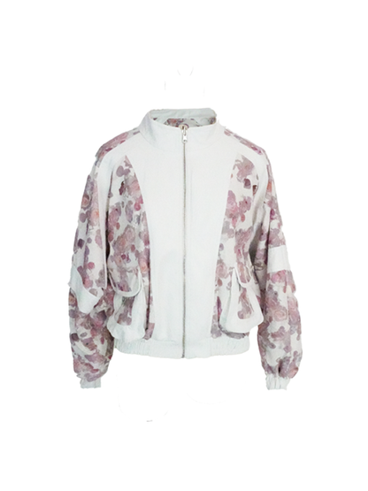 Reversible Blumenleder-Rosenjacke und Flecken-Rocke