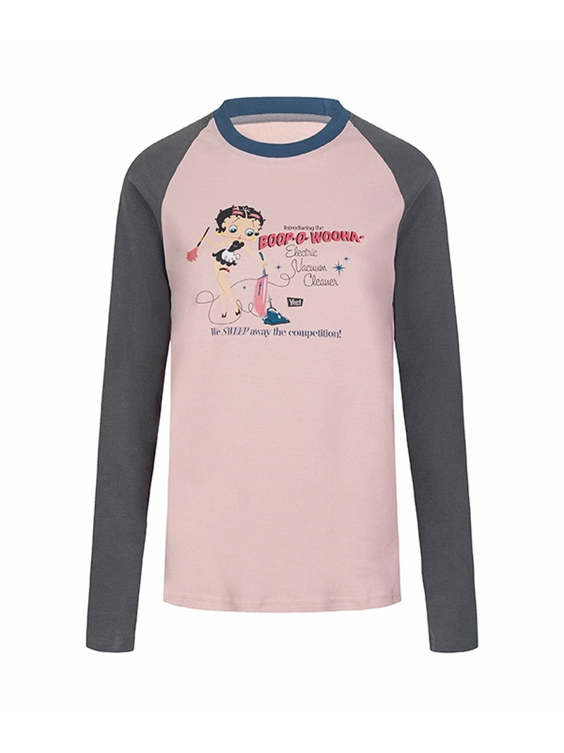 Betty Casual Crew-Neck Cotton Lont-T-shirt