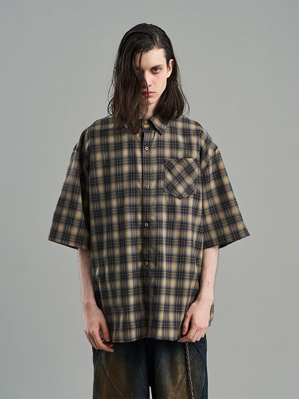 Checked Casual Loose Oversize Flannel-Shirt