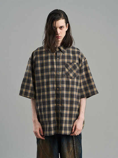 Checked Casual Lose Oversize Flanell-Shirt