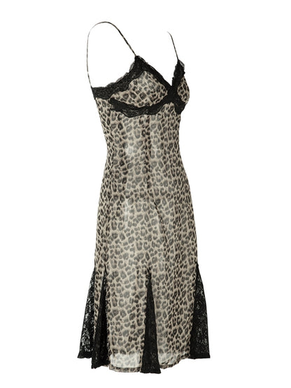 Leopard Lace Animal Sexy Camisole One-Piece