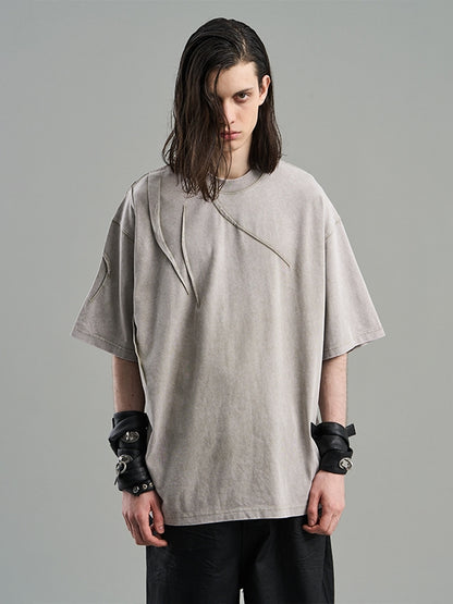 Asymmetry Retro Oversize Simple T-Shirt