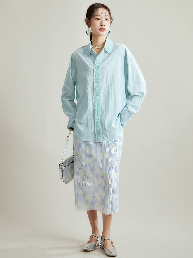 Nichi Pleats Gather Oversize Shirt