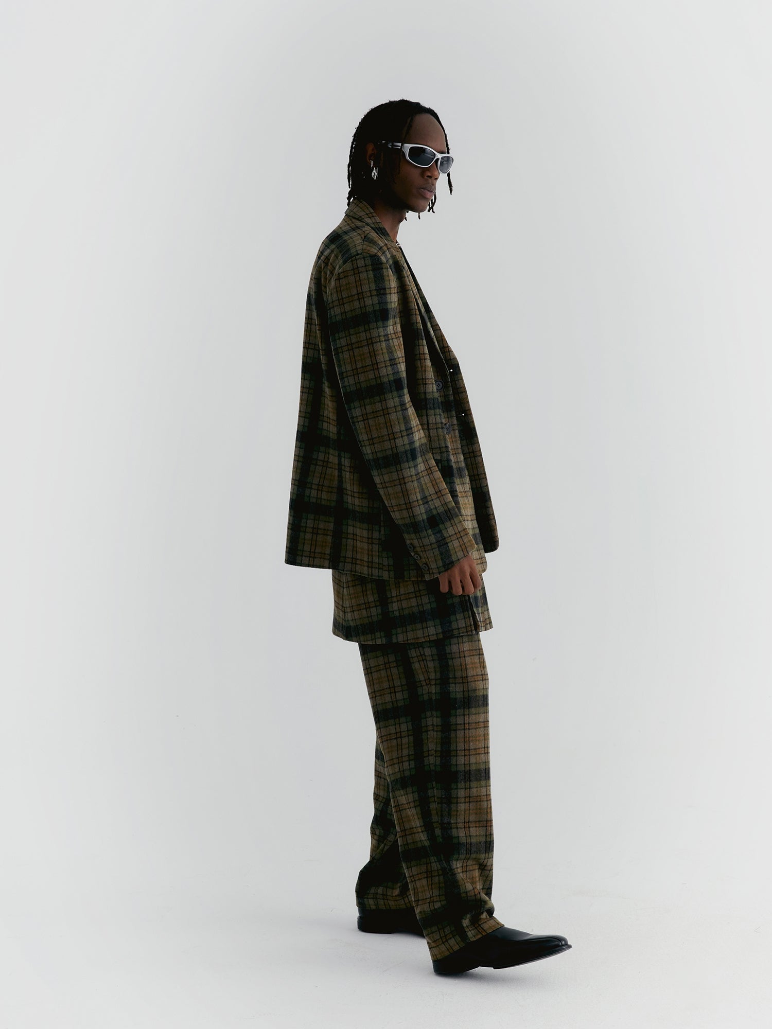 Unisex Checked Oversize 레트로 재킷