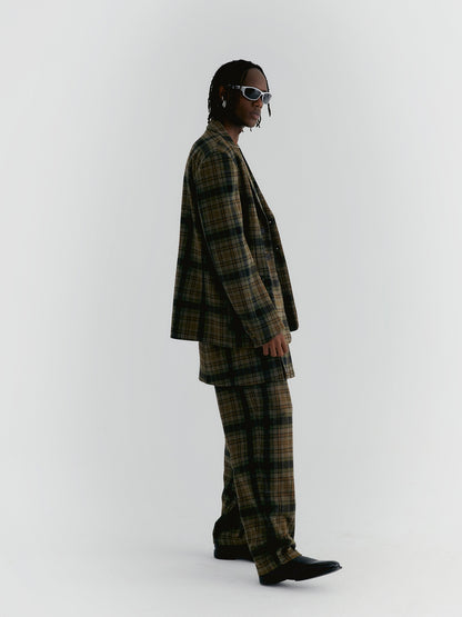 Unisex Checked Oversize 레트로 재킷