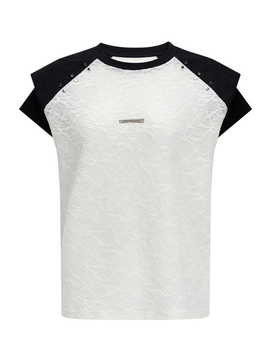 Embroidery Contrast Chic Casual T-Shirt