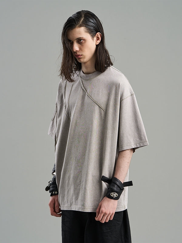 Asymmetry Retro Oversize Simple T-Shirt