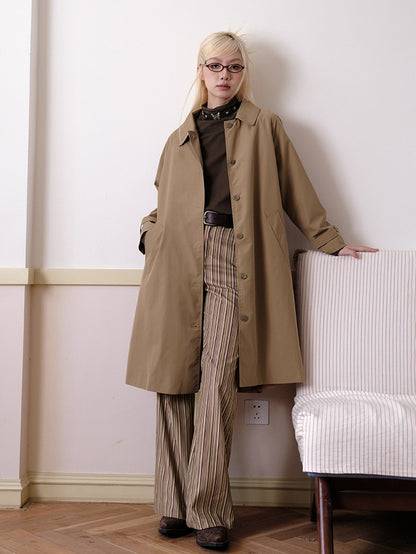 Formal Classu Simple Oversize Long-Coat Trench-Coat