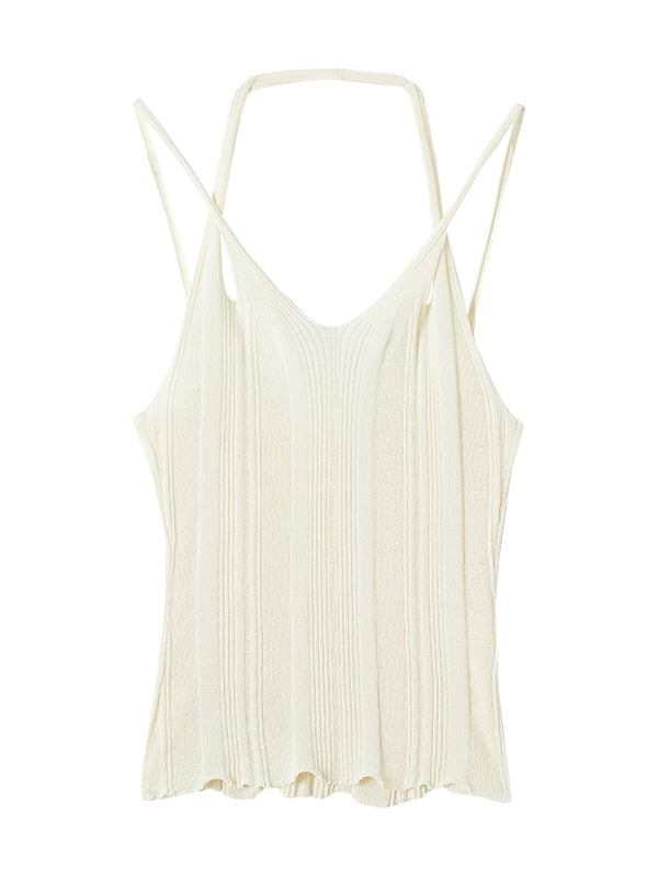 Back-Open Tight Summer-Knit Camisole