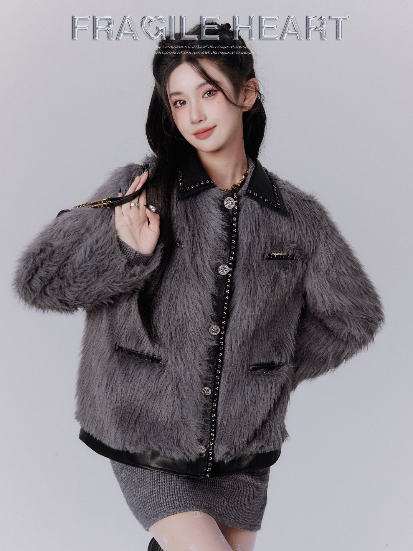 Leather High-End Retro Stitch Chic Fur-Jacket