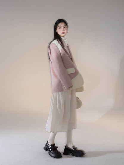 Bi-Color Nichi Oversize Unique Wool Coat