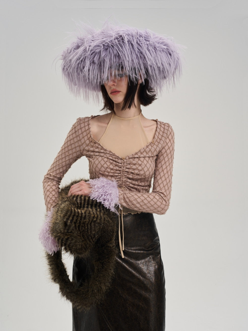 Volume-Fur Elegant Nichi Conspicuous Occasion Hat