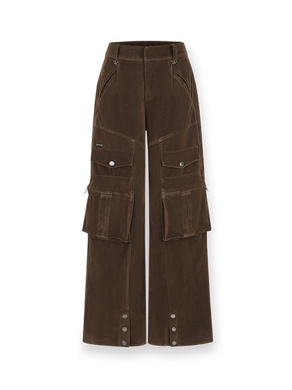 Side-Pocket Casual Wide Straight Cargo-Pants