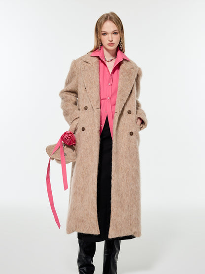 Wool Simple Oversize Retro Long-Coat