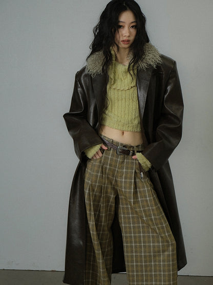 Leather Fer Cool High-End Oversize Long-Coat