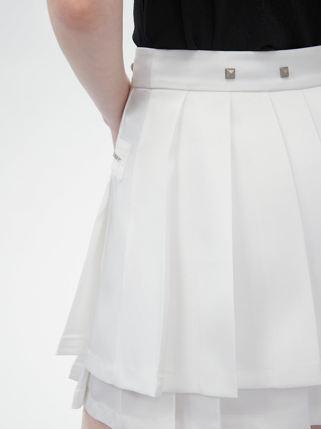 Tiered PLEATS MINI CASUAL SPORTY SKIRT