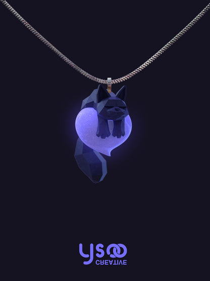 Fluorescence Fox Fancy Heart Necklace