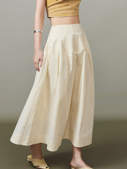 Simple Chic Flare Natural Long-Skirt