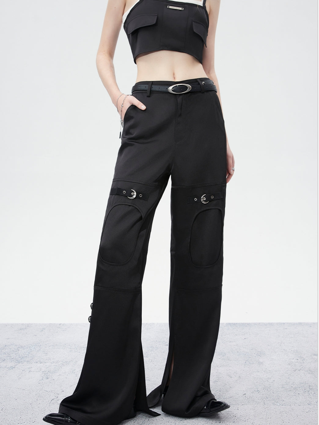 Belt Handsome Flare Pants