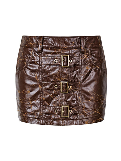 Leather Suit Vintage  Jacket&amp;Mini-Skirt