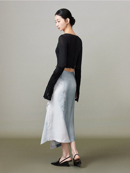 Ciffon Gradation A-Line Chic Classy Long-Skirt