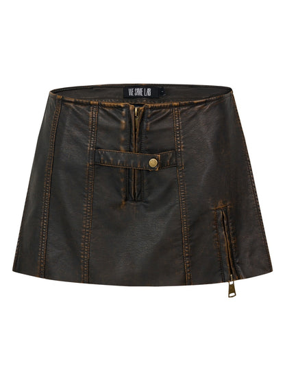 Leather Mini Cool Zip Culottes