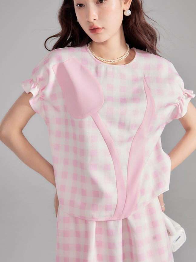 TULIP TULIP Girly Candy-Sheeve Blouse Long-Skirt