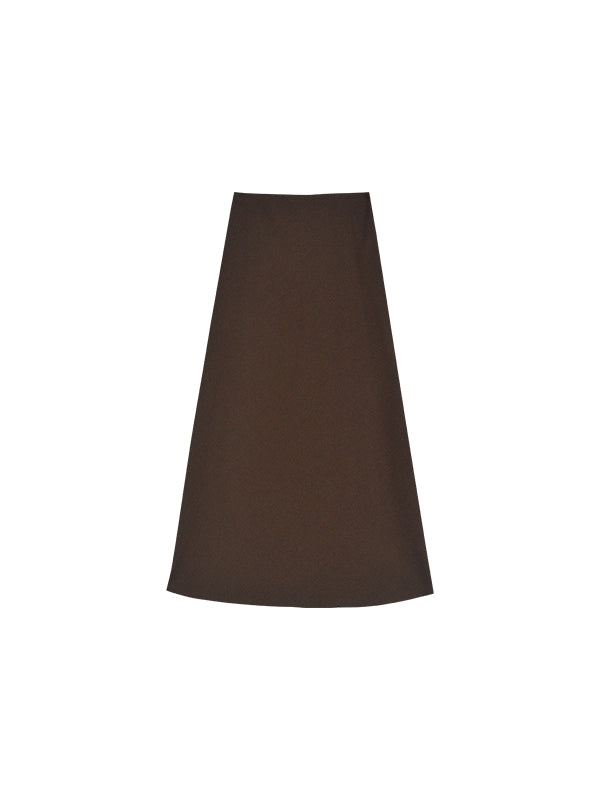 Flare Plain Chic Simple A-Line Long-Skirt