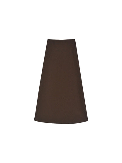 Flare Plain Chic Simple A-Line Long-Skirt