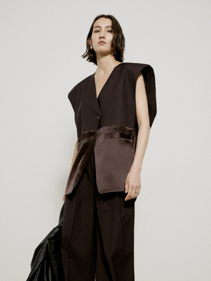 Oversize Nichi High-end Sleeveless Vest Gilet &amp; Pants