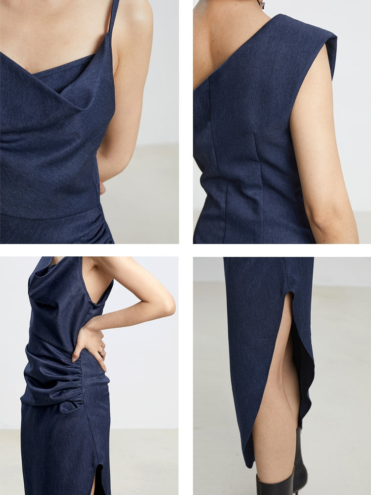 Drape Asymmetrie elegant sexy ein Stück