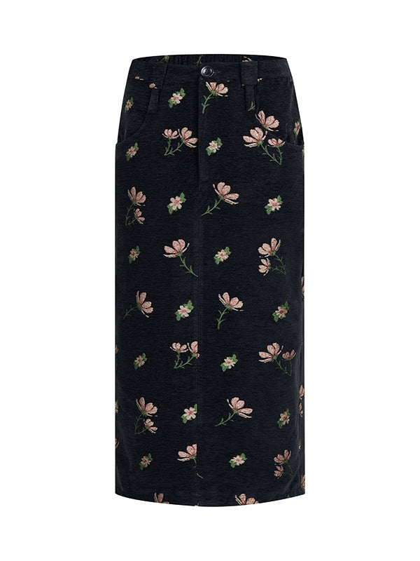 Tight long 2024 floral skirt