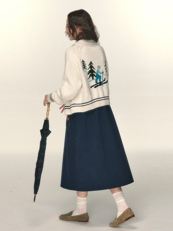 Tree Retro Knit Carsigan Sweater