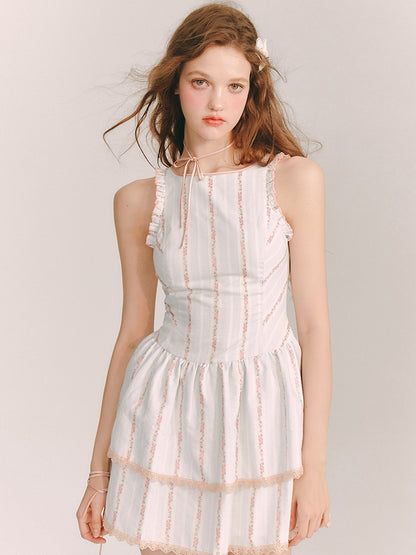 Stripe Stripe Stripe Strying Flare Mini One-pièce