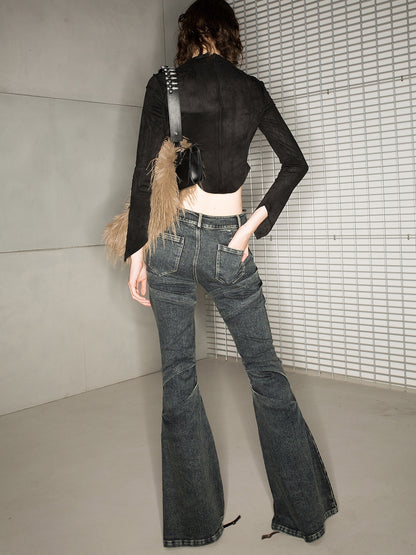 Denim Nichi Faded Vintage Flare-Pants