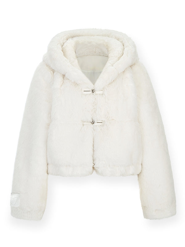 Hoddie Fluffily Thick Warm Simple Boa-Jacket