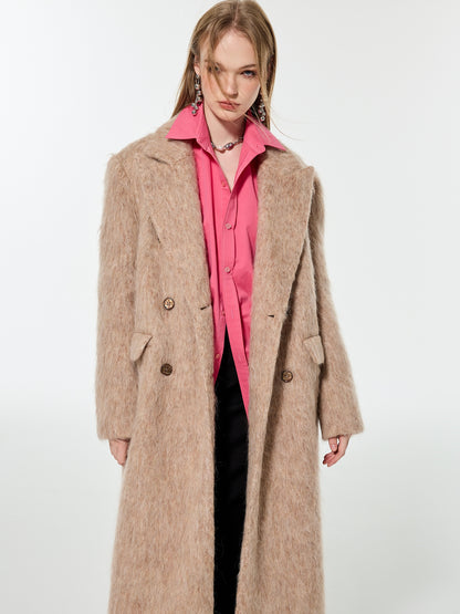 Wool Simple Oversize Retro Long-Coat