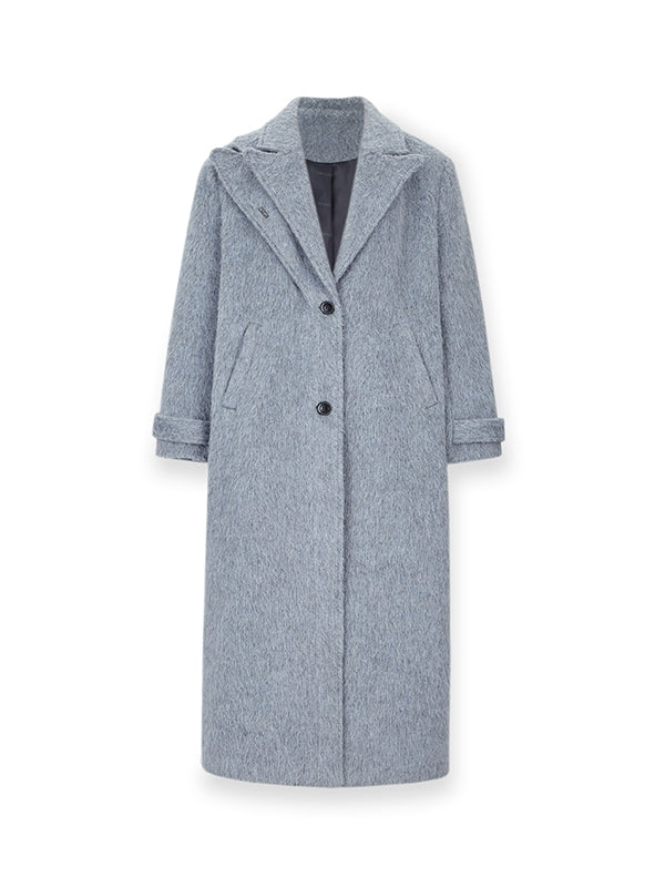 Wool Nichi Double-Collar Long Chester-Coat